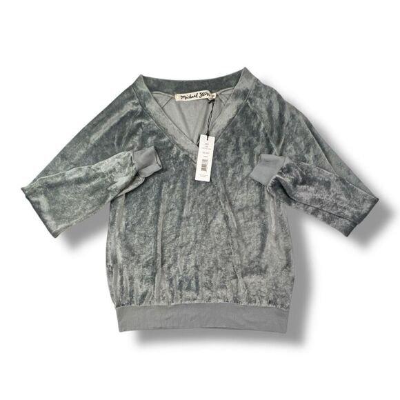 Michael Stars Velour Silver Cinder Grey Size Extra Small - Picture 2 of 6